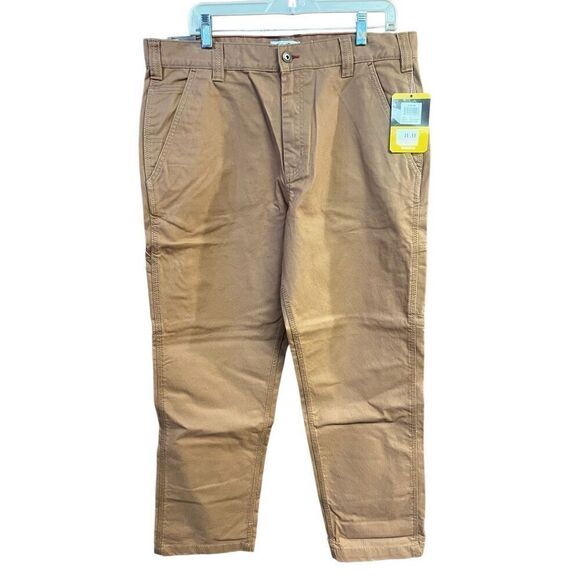 Eddie Bauer Relaxed Fit  Workwear Duck Carpenter Brown Pants Sz 36/32 NWT - Picture 1 of 6